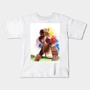 Driven - cricket batsman watercolour painting Kids T-Shirt